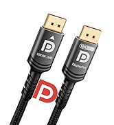 Ubluker 16k 8k DisplayPort 2.1 Cable 80Gbps 6.6 FT, VESA Certified Ultra-high Bit Rate DP Cable U...