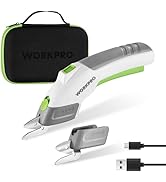 WORKPRO Cordless Electric Scissors with 2 Blades, 4V Rechargeable Powerful Shears Cutting Tool fo...