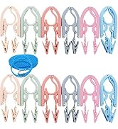Travel Hangers with Clips Portable Folding Clothes Hangers with 1 pcs Clothesline 12 pcs with 24 ...