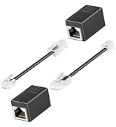 Awishwell RJ45 to RJ11 Adapter, 2 Pack Phone Jack to Ethernet Adapter, Black Phone Line to Ethern...