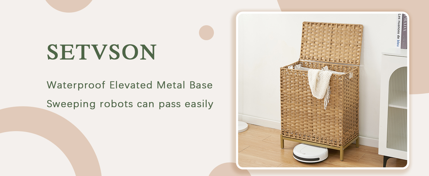 Laundry Hamper with Lid 112 L Handwoven Rattan Wicker Laundry Basket