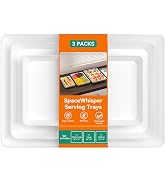 SpaceWhisper 3 Pack Serving Tray, Serving Platters for Snacks, Fruit, Cookies, Dessert, Large Reu...