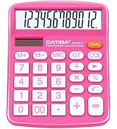 12 Digit Desktop Calculator with Large LCD Display and Sensitive Button, Dual Solar Power and Bat...