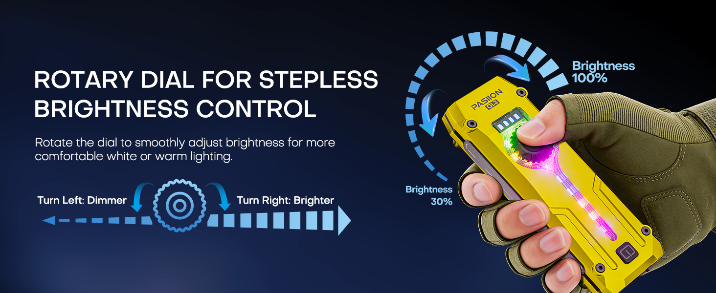 ROTARY DIAL FOR STEPLESSBRIGHTNESS CONTROL