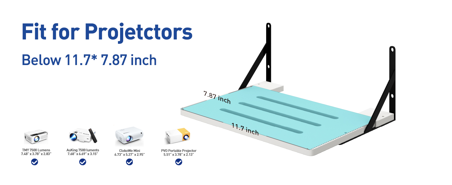 White Small Mini Projector Shelf/Modem Shelf