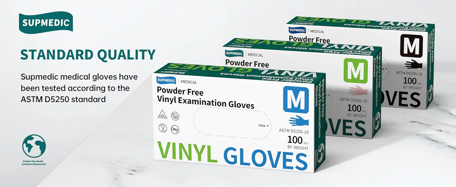 Supmedic Vinyl exam gloves