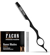 Facón Hair Razors for Cutting Hair - Professional Hair Styling Razor Kit with 11 Replacement Blad...