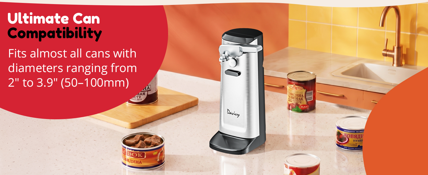NK-0683 Davivy Wide compatibility Davivy can opener for 2 to 3.9 inch cans