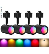 geenaes RGBW LED Track Lighting Heads,H Type Track Light Heads with Remote Control,RGBW Color Cha...