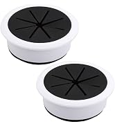EASYEAH 2 Pcs Desk Grommet 2" / 50 mm, Desk Hole Cover for Cables Black and White, Cable Grommet ...