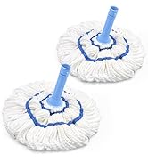 NEWE 2 Packs Self Wringing Mop Head Replacement, Twist Mop Refills for Cleaning Wood, Hardwood, T...