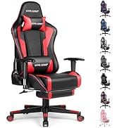 GTRACING Gaming Chair with Footrest Speakers Video Game Chair Bluetooth Music Heavy Duty Ergonomi...