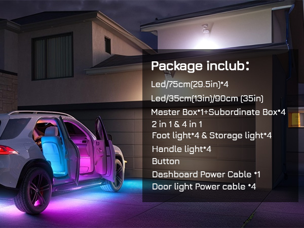 Car Ambient Lighting Kit Acrylic Interior Car LED Strip Light
