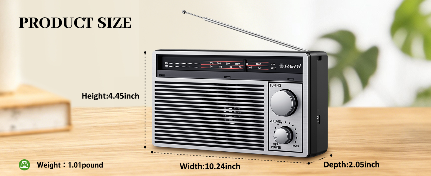 G Keni Portable AM/FM Radio Portable with Bluetooth