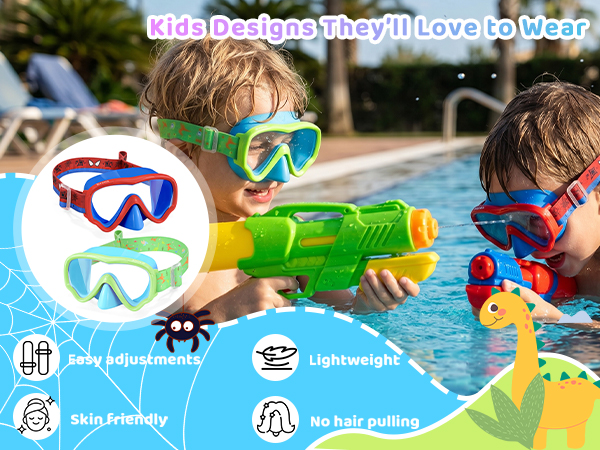 Kids Swim Goggles with Nose Cover