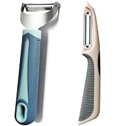 Julienne Peeler Vegetable Peeler Set of 2 by PNEATDEZ - Y Julienne Shredder with 4.8’’ Long Silic...