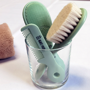 3 piece baby hair brush and comb set easy to store