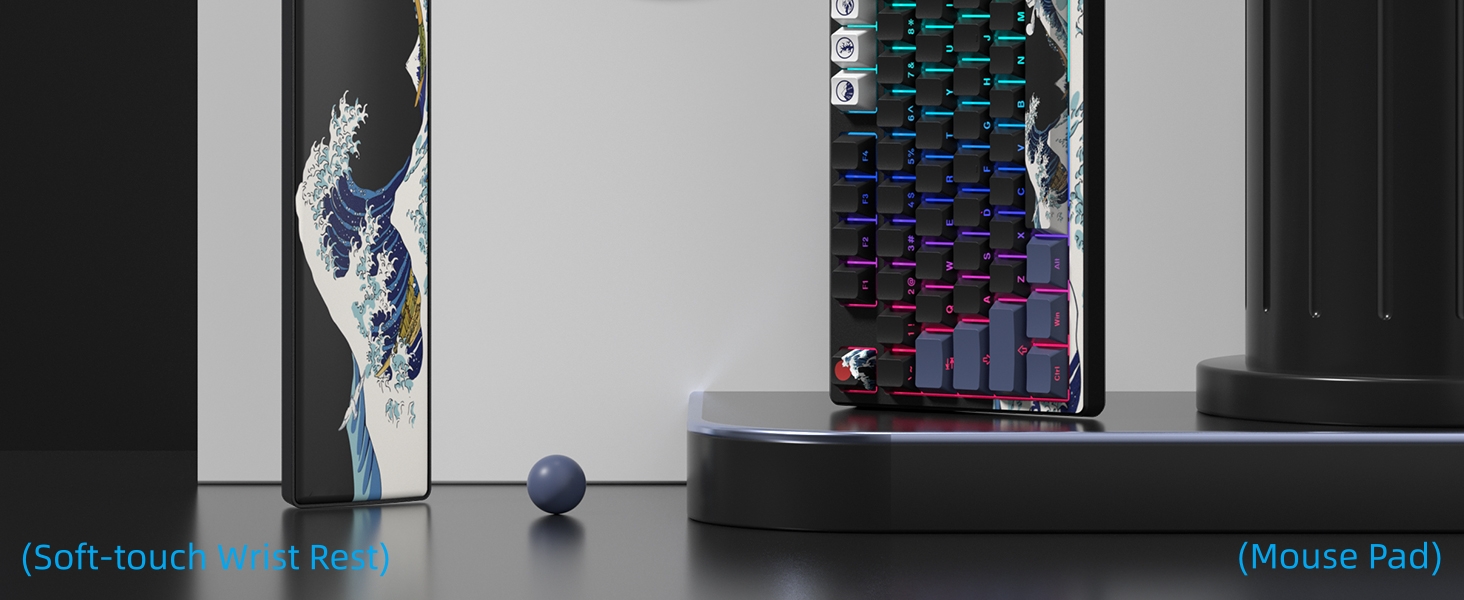 75% Wireless Mechanical Keyboard, Creamy Gaming Keyboard, 75% Black keyboard