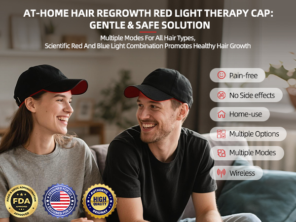 At-Home Hair Regrowth Red Light Therapy Cap Gentle &amp;amp; Safe Solution