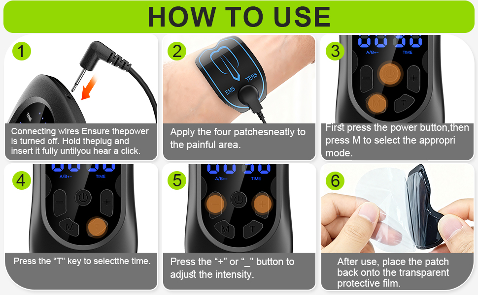 Text reads 'HOW TO USE'. Six-step installation guide showing pull-start mechanism application process with numbered instructions and visual demonstrations.