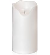 Homemory 6.3" x 12" Extra Large Outdoor Waterproof Candle with Auto 6-Hour Timer, White Plastic M...