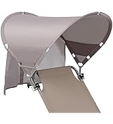 XL Universal Beach Chair Umbrella Canopy, UPF 50+ Chair Sun Shade Attachment with Adjustable Clam...