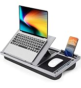 LORYERGO Adjustable Laptop Desk with Cushion, Mouse Pad & Cellphone Slot - Laptop Stand for Bed &...