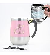 daasigwaa Rechargeable Self Stirring Mug - Magnetic Electric Auto Mixing Stainless Steel Cup for ...