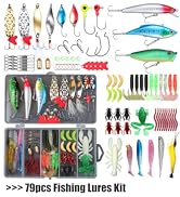 EXAURAFELIS Fishing Lures Set Fish Lure kit for Bass Trout Salmon Freshwater Fish Tackle kit Incl...