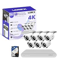 Lorex Connect (New App) | V-Series | 8Ch 4K NVR System | 3 Bullet Cameras | Black IP Cameras | No Ca...
