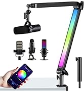 RGB Boom Arm for HyperX Quadcast Microphones, Quadcast Boom Arm with RGB Light for Hyperx Quadcas...