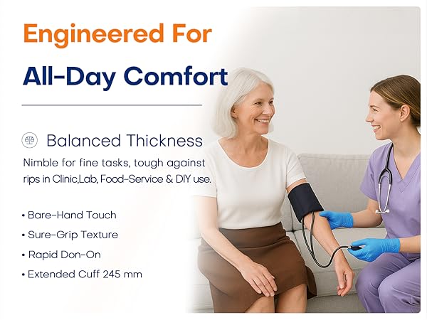 Supmedic gloves engineered for all day comfort with balanced thickness