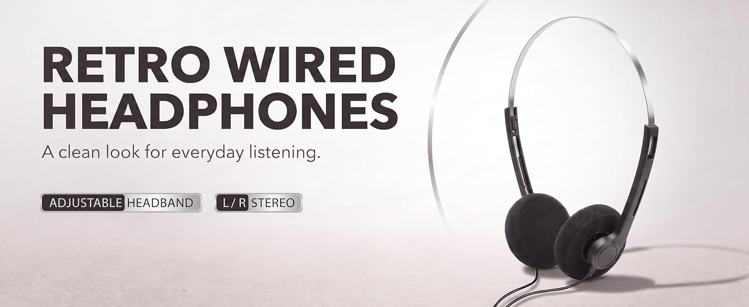 Black Retro Over-Ear Headphones