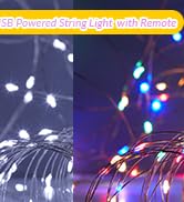 Ariceleo 1 Pack 32. 8 ft. USB Powered Fairy Lights with Remote &amp; Timer, 100 LED USB Twinkle Strin...