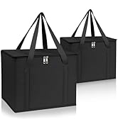 PEASUG 2 Pack Insulated Bags for Food Delivery, XL Pizza Delivery Bags, Large Capacity Cooler Bag...