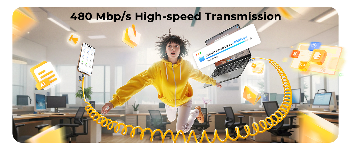 jixivor 4 in 1 usb c cable 140W compatiblle with Lightning cable multi cords