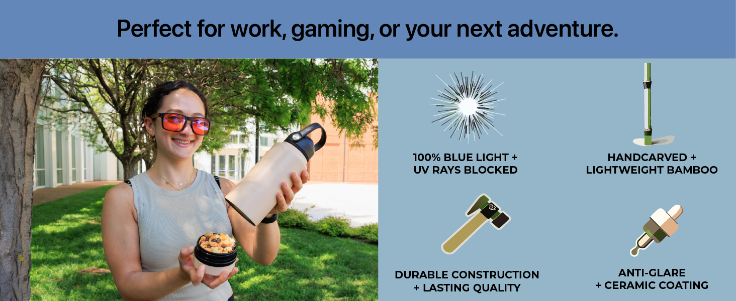 Reduce blue light exposure and improve focus with our horus x gaming glasses