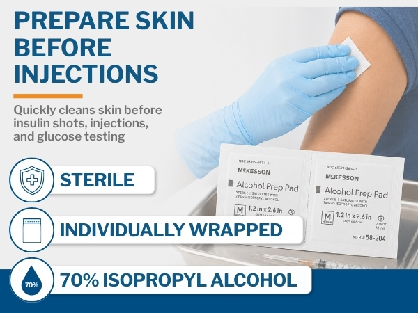 Prepare Skin Before Injections quickly cleanses skin for insulin shots injections and glucose test