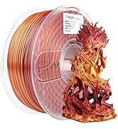 AMOLEN PLA 3D Printer Filament, PLA Filament 1.75mm Silk Shiny Filament Red Gold Filament, 3D Pri...