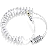 Aux to USB C Cord for iPhone 16e Audio Aux Cable, 4ft Type C to 3.5mm Headphone Car Stereo Coiled...