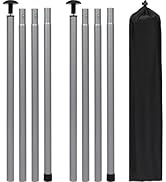 REDCAMP Thickened Telescoping Tent Poles Set of 2, 82in Adjustable Collapsible Iron Heavy Duty Ca...