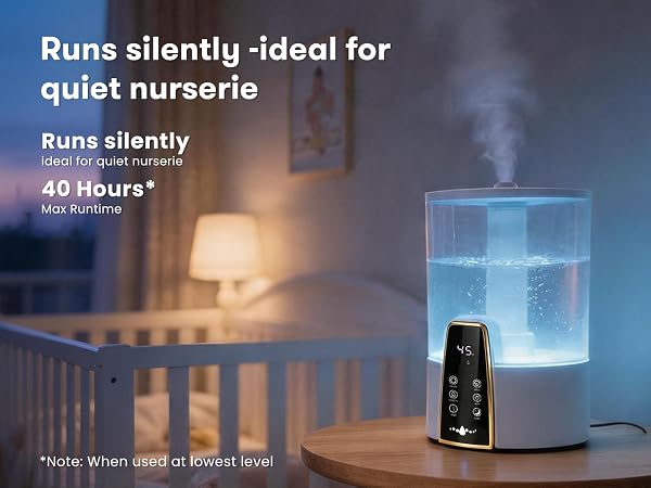 Runs silently -ideal for quiet nurserie