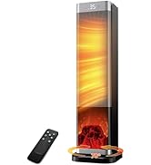Space Heater for Indoor Use, 1500W PTC Ceramic Electric Heater with Thermostat, Room Temperature ...