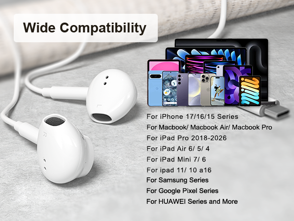 headphones wired usb c