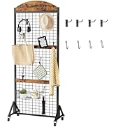 CHOEZON Grid Wall Panel 5.7’ x 2’ FT Grid Display Rack, Movable Gridwall Display Stand, Sturdy Fl...