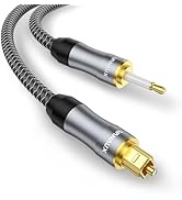 VANAUX Toslink to Mini Toslink Digital Optical Cable,S/PDIF Fiber Optic Audio Cable,24K Gold Plat...