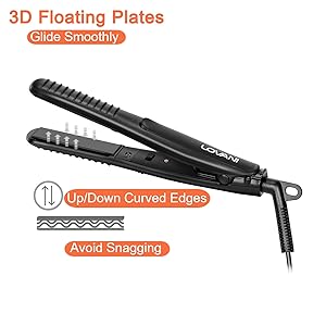 3D floating mini hair straightener for short hair for men beard 0.5 inch small size flat iron