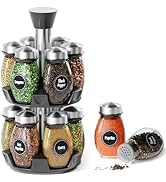 Belwares Revolving Spice Rack Organizer - Spinning Countertop Herb and Spice Organizer with 12 Gl...