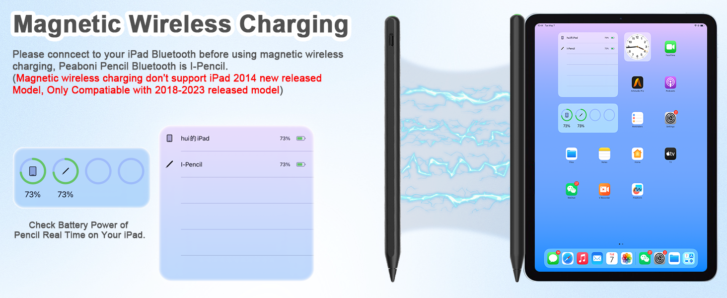 pencil 2nd generation magnetic wireless charging