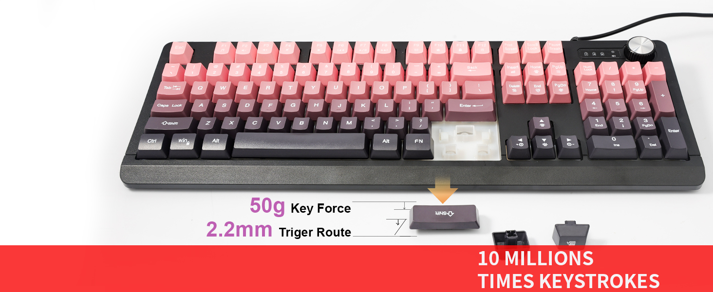 Fade-Resistant Vibrant Keycaps